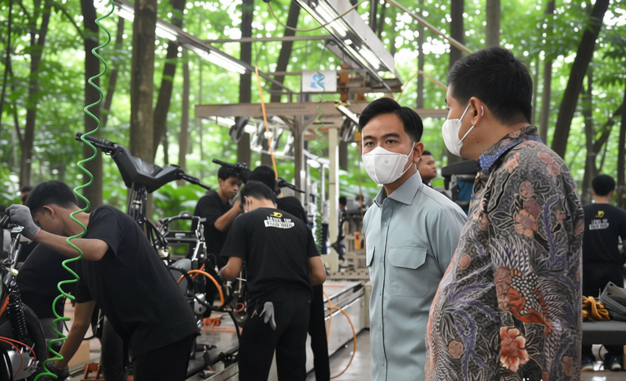 Gibran Tinjau Pabrik Motor Listrik di Banten – dalam Rangka Penguatan Manufaktur Nasional