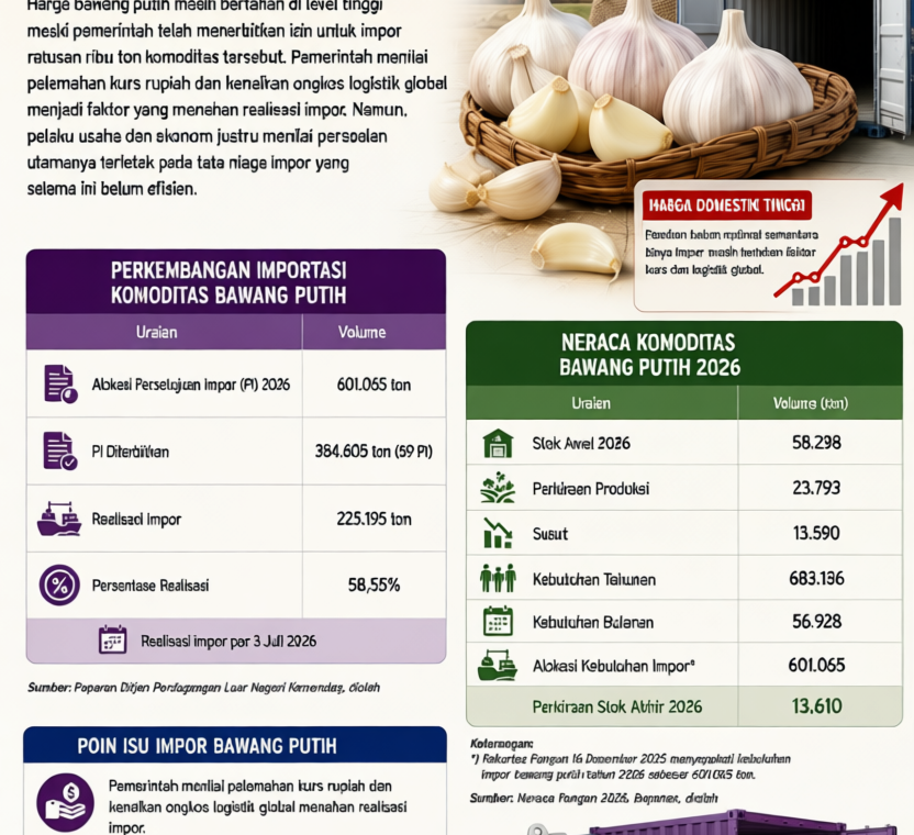 Key Discussion: Harga Masih Tinggi, Importir Bawang Putih Tersandung Nilai Tukar Rupiah dan Tata Niaga