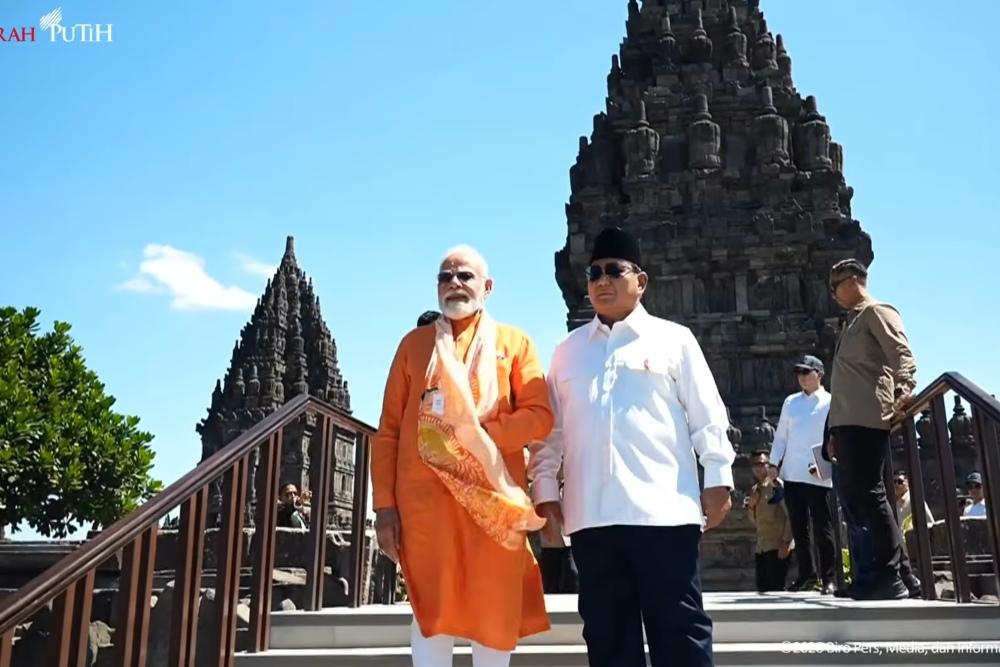 Main Agenda: Prabowo dan Modi Kunjungi Candi Prambanan, Tindak Lanjuti Kerja Sama Konservasi